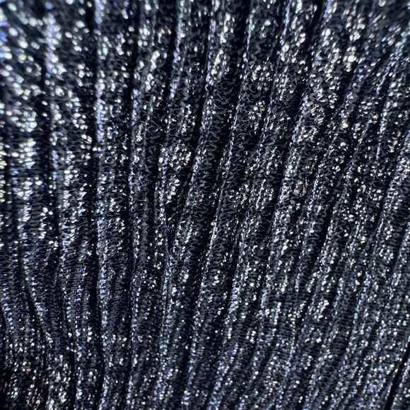 New Jonathan Simkhai Women's Metallic Size 4 Wrap Crop Top Long Sleeves Midnight - Picture 16 of 16